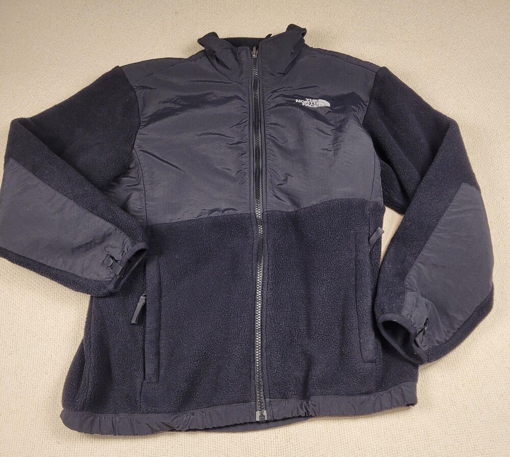 The North Face Jacket Girls Large Black Fleece Polartec Zip Pockets Winter Coat